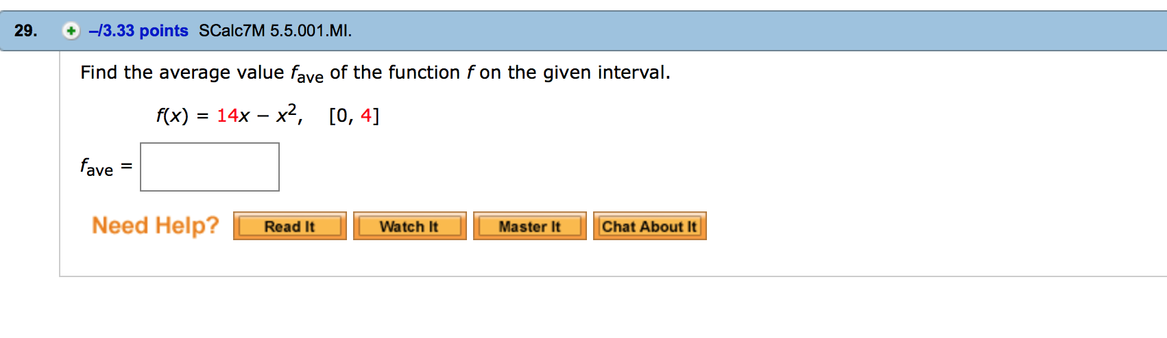 Solved Find The Average Value F Ave Of The Function F On The Chegg