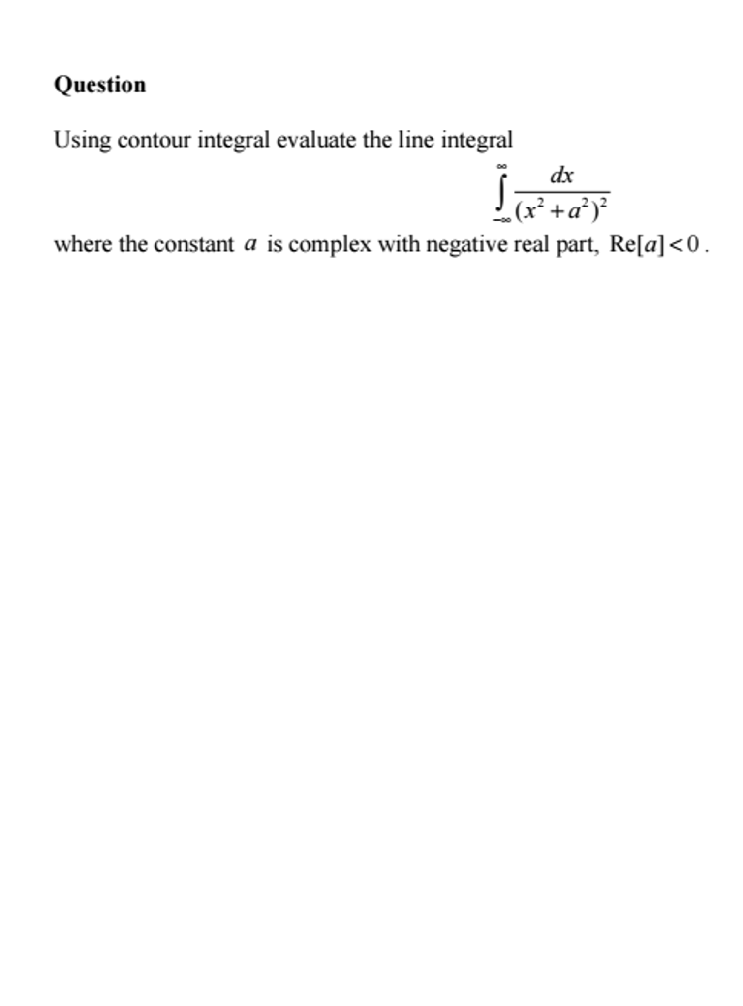 Solved Using Contour Integral Evaluate The Line Integral Chegg