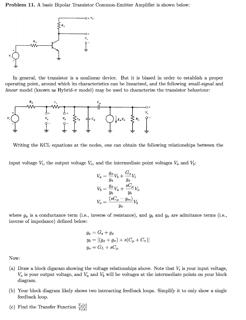 Solved Problem A Basic Bipolar Transistor Common Emitter Chegg