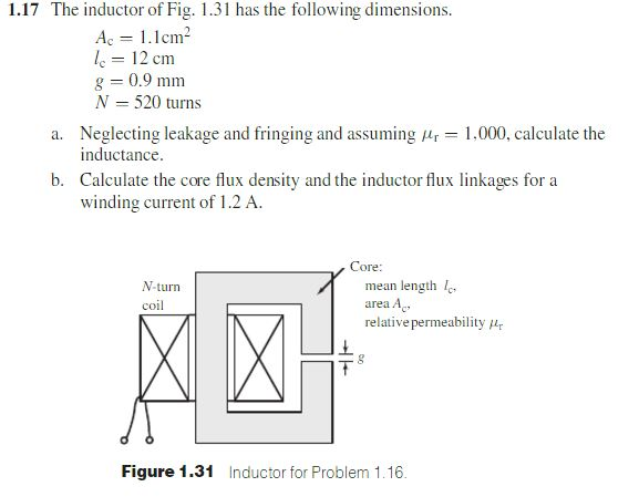 Solved The inductor of Fig. 1.31 has the following | Chegg.com