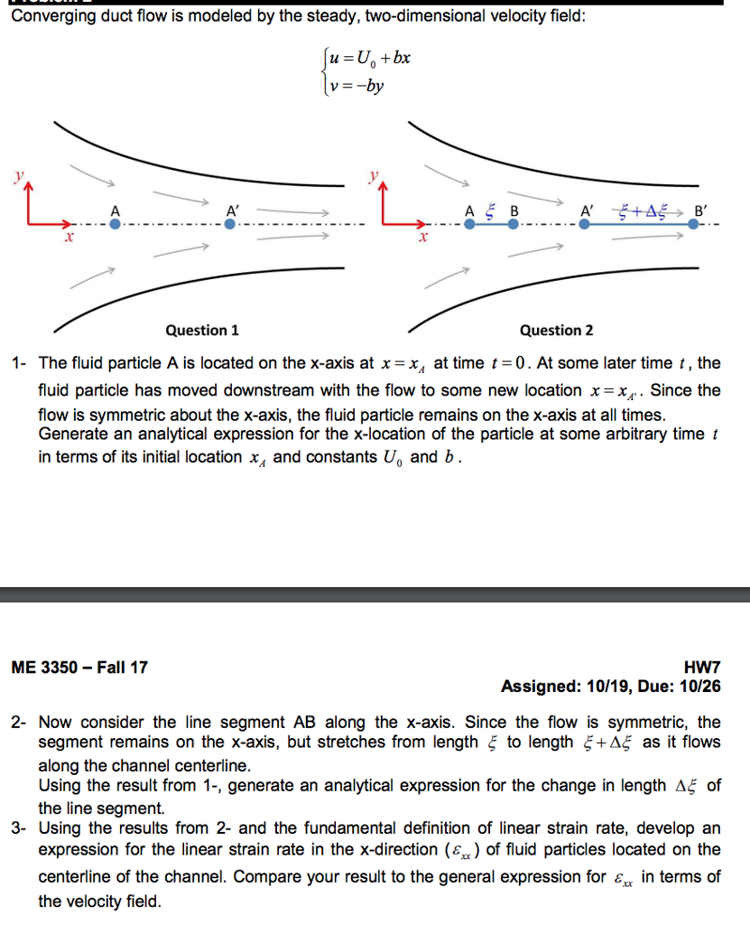 Solved Converging Duct Flow Is Modeled By The Steady Chegg