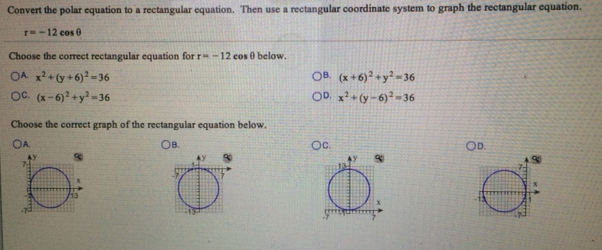 polar equation to rectangular equation calculator