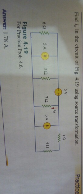 Solved Find Io In The Circuit Of Fig Using Source Chegg