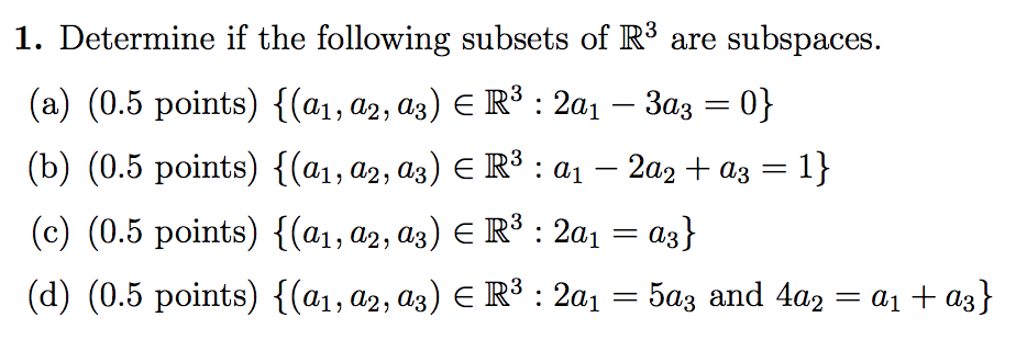 Solved Determine If The Following Subsets Of R Are Chegg