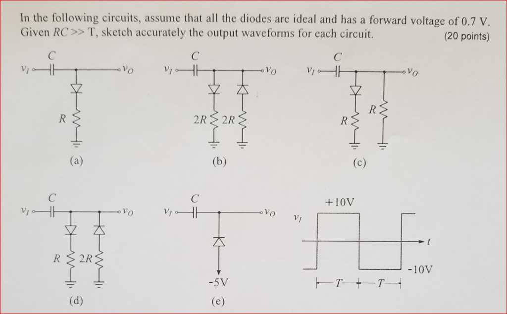 Solved In The Following Circuits Assume That All The Diodes Chegg