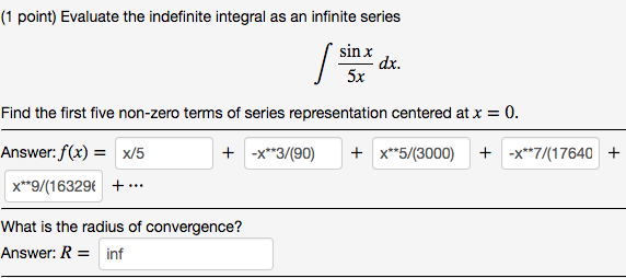 Solved 1 Point Evaluate The Indefinite Integral As An Chegg