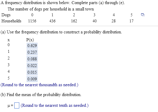 Frequency Distribution To Construct A Probability Distribution