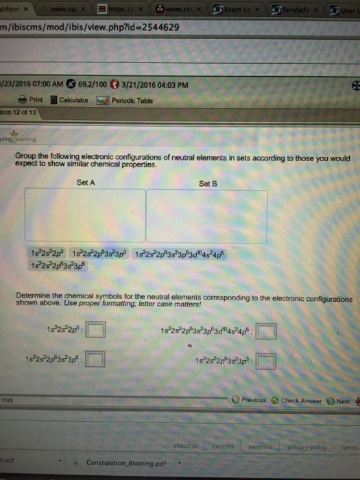 Solved Group The Following Electronic Configurations Of Chegg