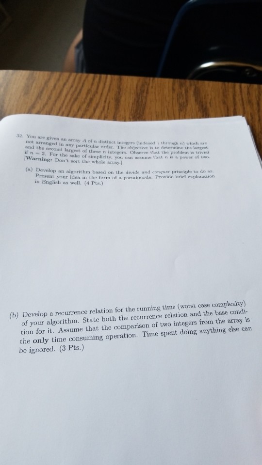 Solved You Are Given An Array A Of N Distinct Integers Chegg