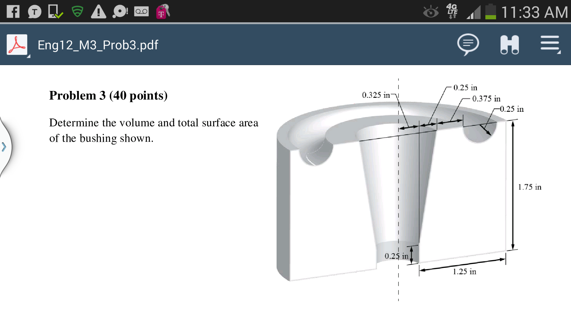 Determine The Volume And Total Surface Area Of The Chegg