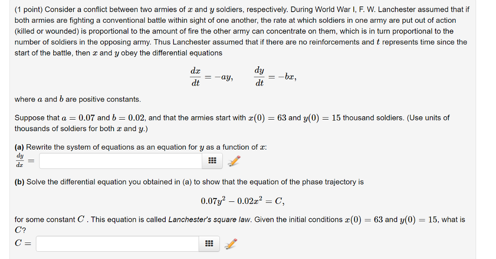 Solved Consider A Conflict Between Two Armies Of X And Y Chegg