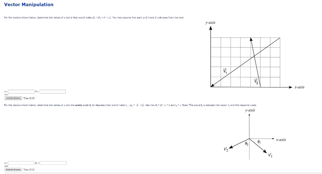 For The Vectors Shown Below Determine The Values Of Chegg