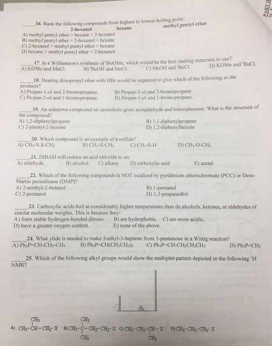 Solved Rank The Following Compounds From Highest To Lowest Chegg