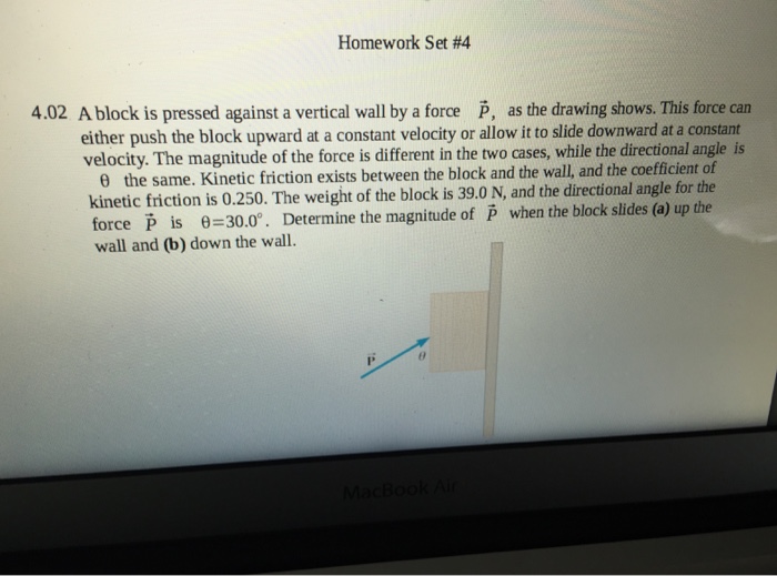 Solved A Block Is Pressed Against A Vertical Wall By A Force Chegg