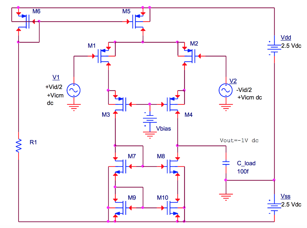 Design The Telescopic PMOS Cascode Amplifier Loaded Chegg