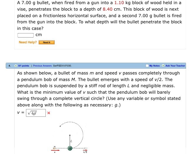 Solved A 7 00 G Bullet When Fired From A Gun Into A 1 10 Kg Chegg