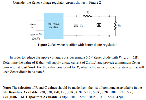 Solved Consider The Zener Voltage Regulator Circuit Shown