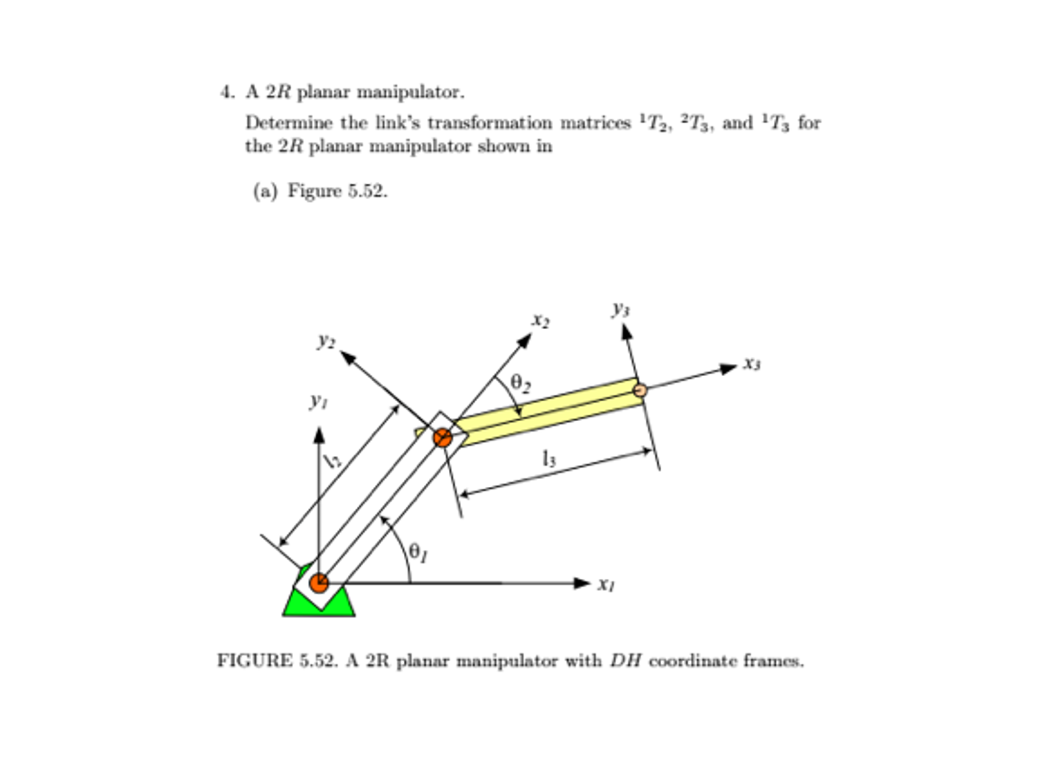 A R Planar Manipulator Determine The Link S Chegg