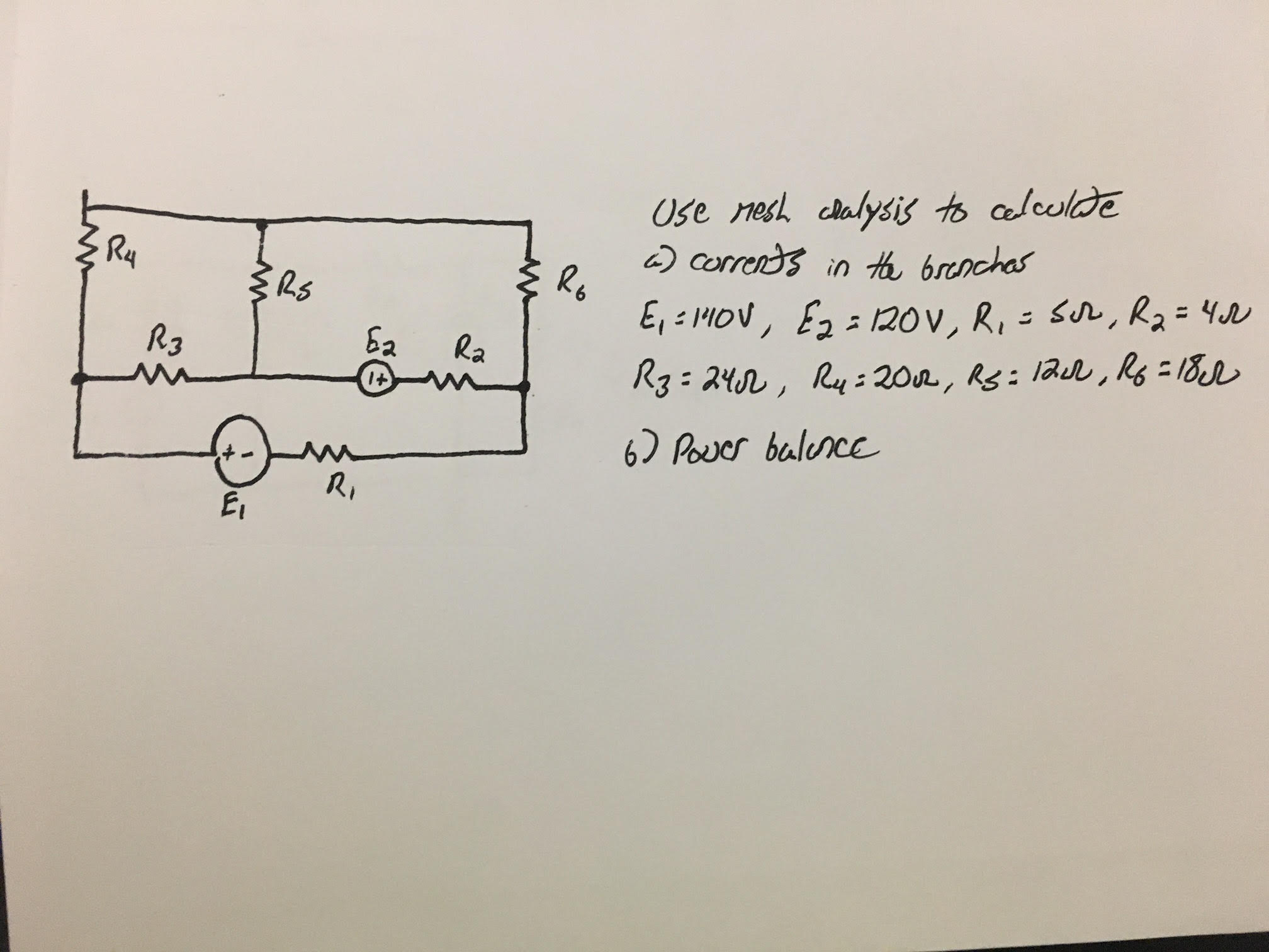 Solved Use Mesh Analysis To Calculate The Currents In The Chegg