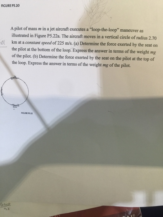 Solved A Pilot Of Mass M In A Jet Aircraft Executes A Chegg