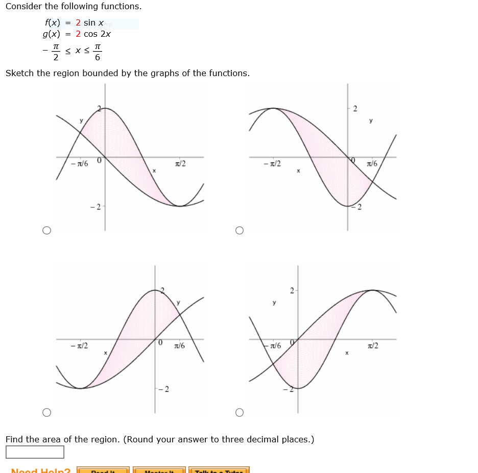 Solved Consider The Following Functions F X 2 Sin X Chegg