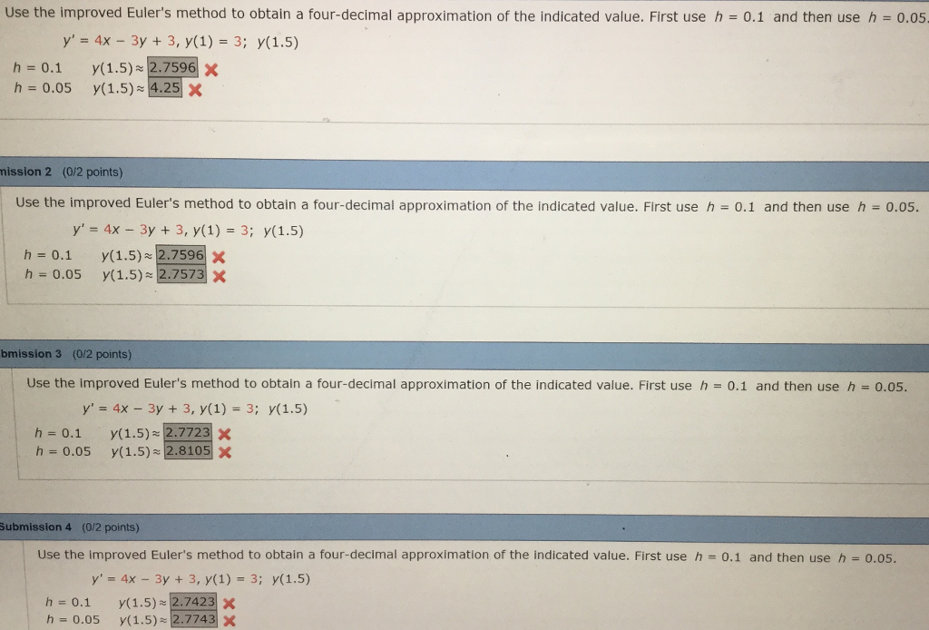 Solved Use The Improved Euler S Method To Obtain A Chegg