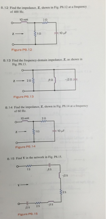 Solved Find The Impedance Z Shown In Fig PS 12 At A Chegg