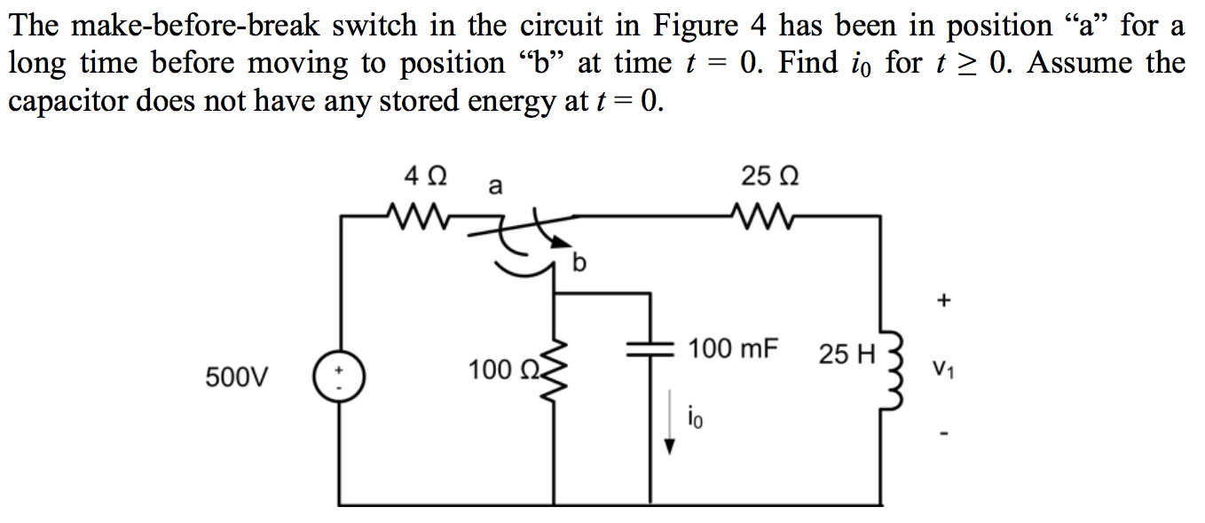 Solved: The Make-before-break Switch In The Circuit In Fig... | Chegg.com