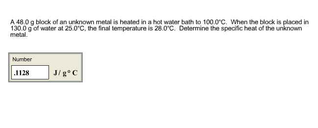 Solved A G Block Of An Unknown Metal Is Heated In A Hot Chegg