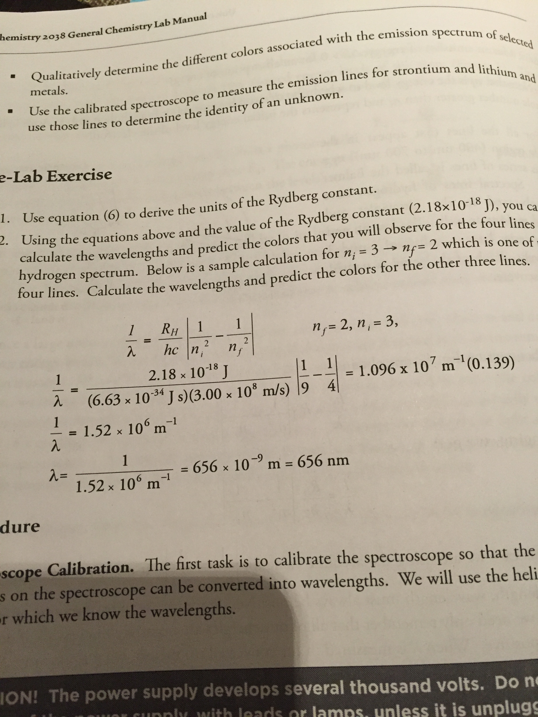 rydberg equation calculator