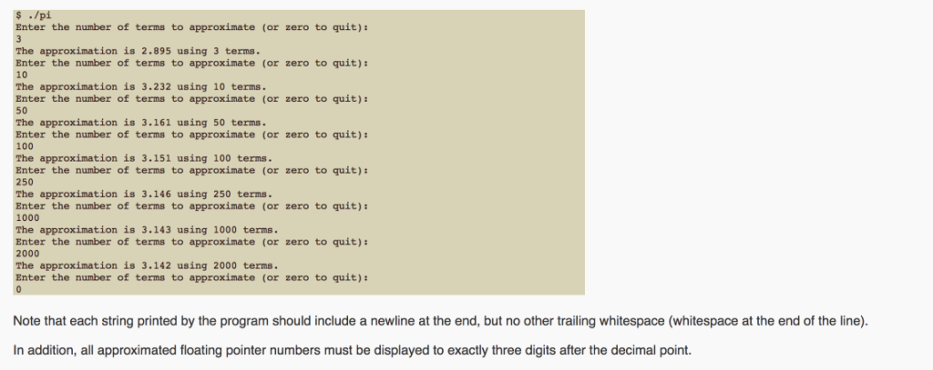 Solved PI CPP Write A C Program That Approximates The Chegg