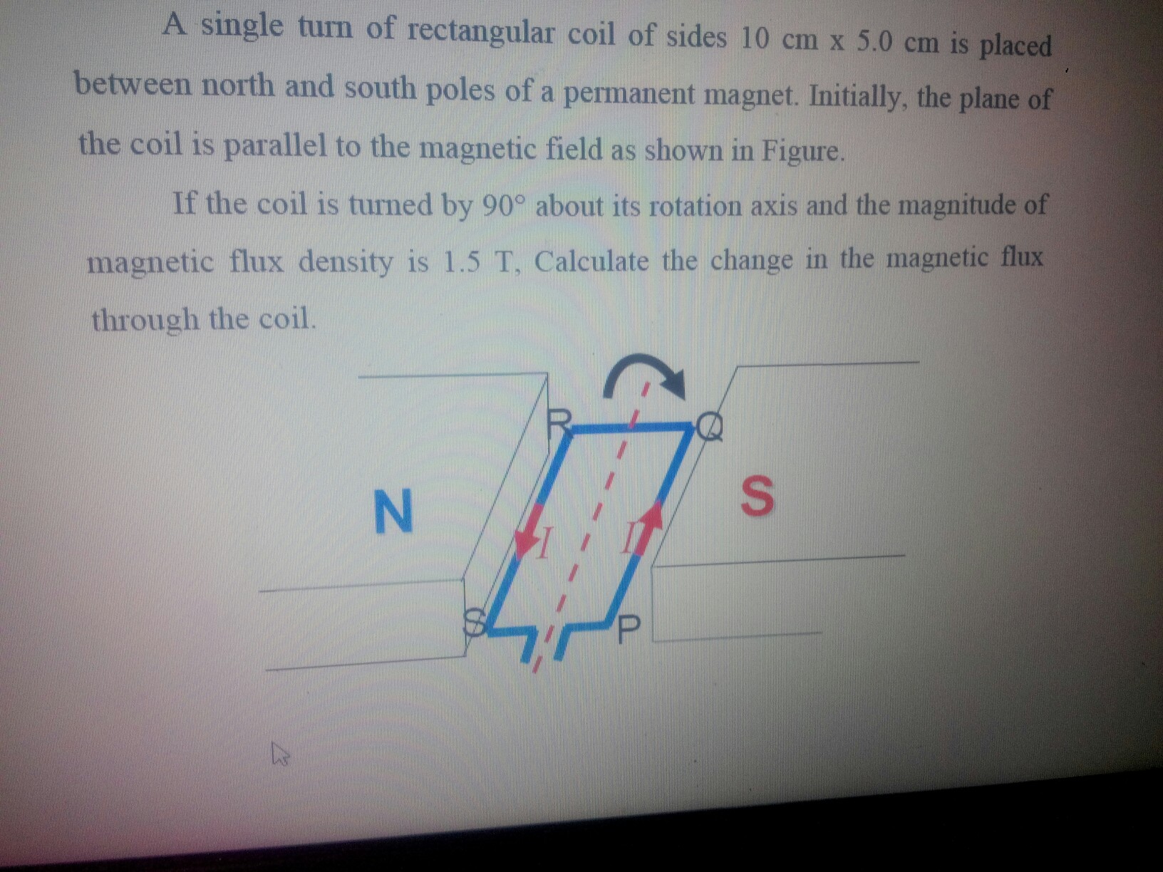 Solved A Single Turn Of Rectangular Coil Of Sides Cm Chegg