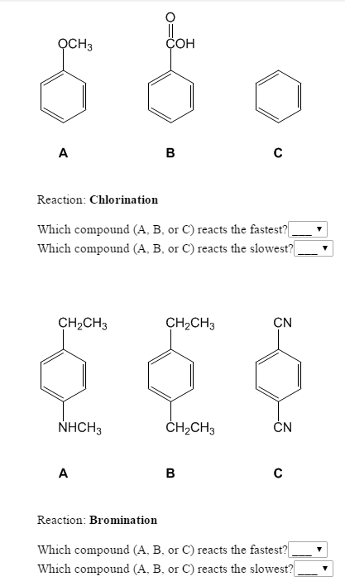 Solved In Both Series Below The Three Aromatic Compounds Chegg