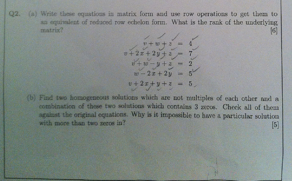 f reduced form echelon row O Use Equations And Write These Row Form In Matrix