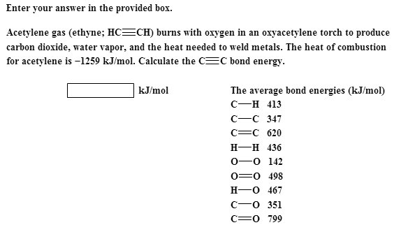 Solved Acetylene Gas Ethyne Hc Ch Burns With Oxygen In Chegg