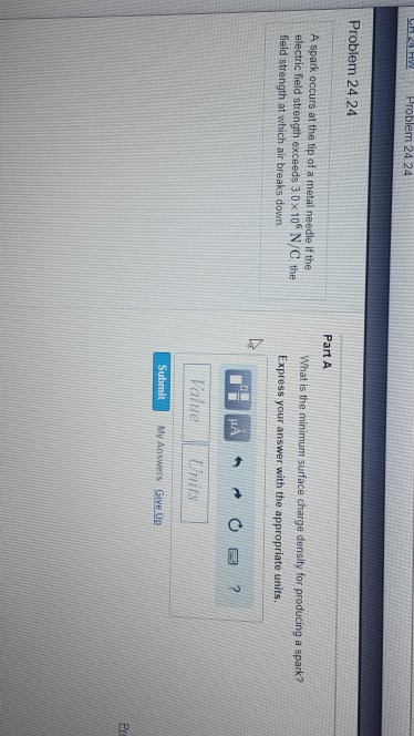 Solved A Spark Occurs At The Tip Of A Metal Needle If The Chegg