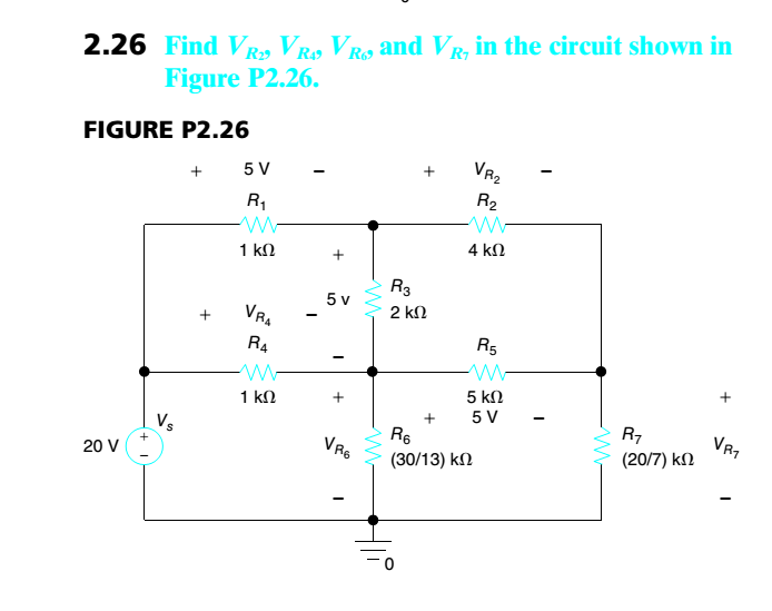 Solved 2 26 Find VR VRp VR And VR In The Circuit Shown In Chegg