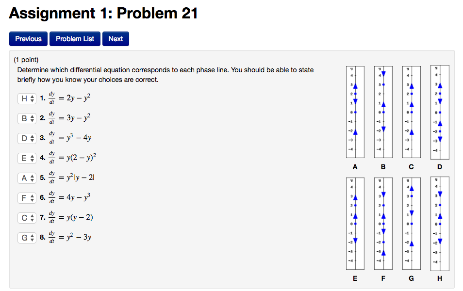 Solved Determine Which Differential Equation Corresponds To Chegg