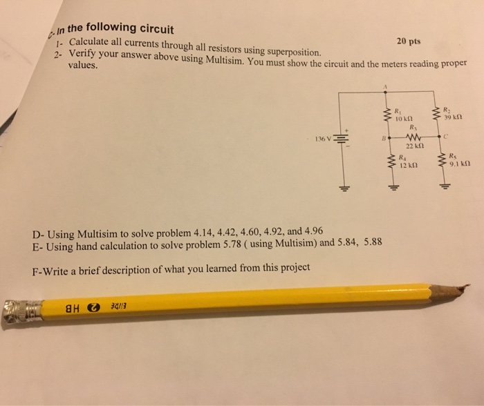 Solved In The Following Circuit Calculate All Currents Chegg