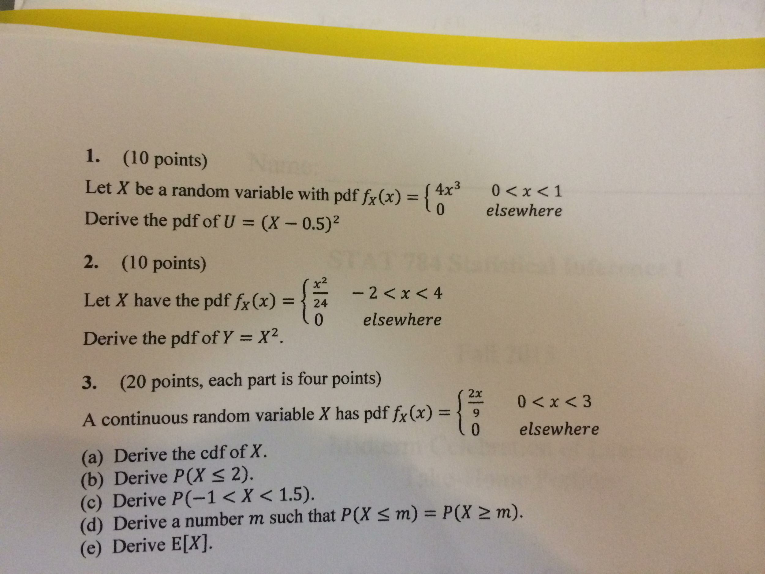 Solved Let X Be A Random Variable With Pdf Fx X X