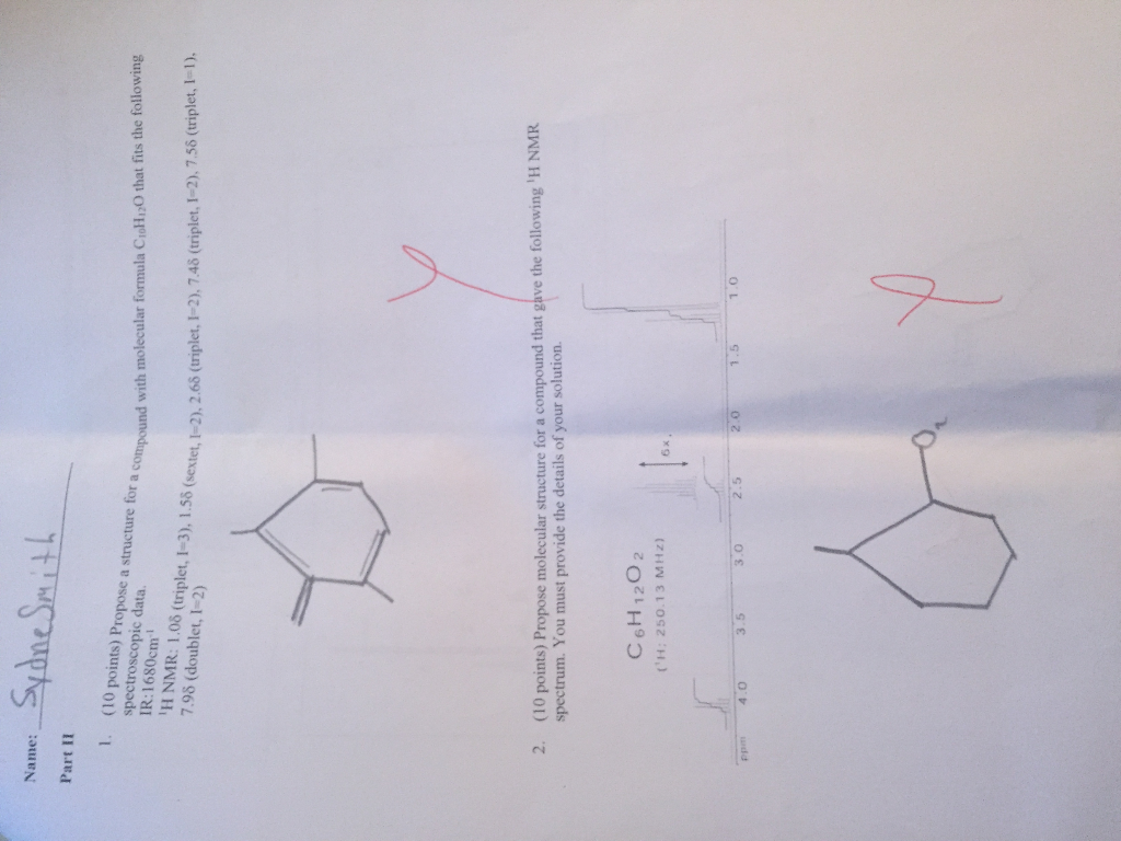 Solved Propose A Structure For A Compound With Molecular Chegg