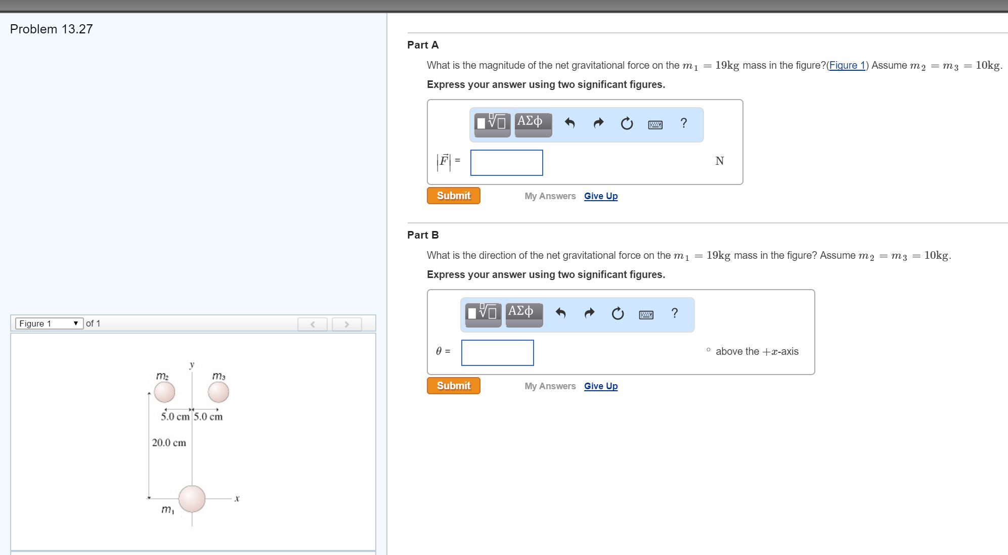 Solved What Is The Magnitude Of The Net Gravitational Force Chegg