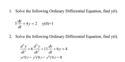 Solved Solve The Following Ordinary Differential Equation Chegg