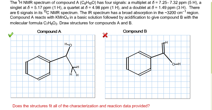 Solved The H Nmr Spectrum Of Compound A C H O Has Four Chegg