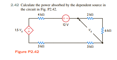 Calculate The Power Absorbed By The Dependent Source Chegg