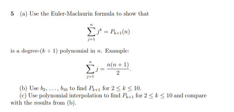 Solved A Use The Euler Maclaurin Formula To Show That Chegg