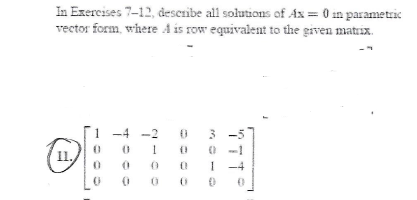 Solved: Describe All Solutions Of Ax = 0 In Parametric Vec... | Chegg.com