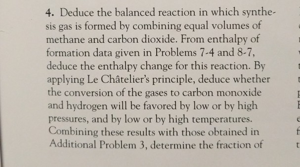 Solved Deduce The Balanced Reaction In Which Synthe Sis Chegg