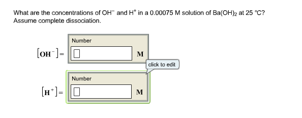 Solved What Are The Concentrations Of Oh And H In A Chegg