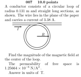 Solved A Conductor Consists Of A Circular Loop Of Radius Chegg